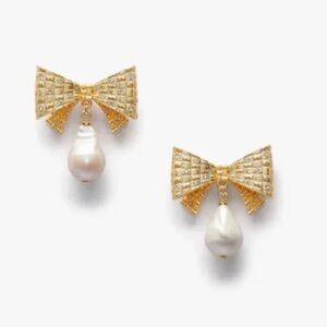 Kate Spade Wrapped In a Bow Drop Earrings in Gold.